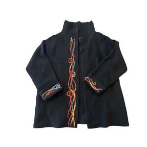 NWT Susan Bristol Women's Black Jacket with embroidering Size Large